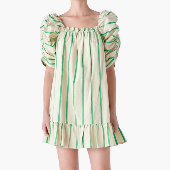 English Factory Green Striped Dress - Picture 1 of 6